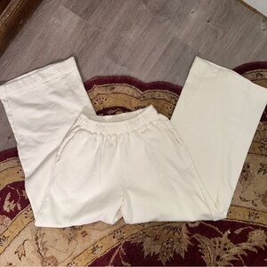 Le’al.x Wide Leg Cream Lounge Pants – S